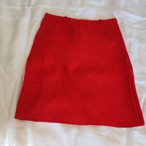 Hugo Boss Vibrant Apple  Red A-Line Skirt With Side Pleat